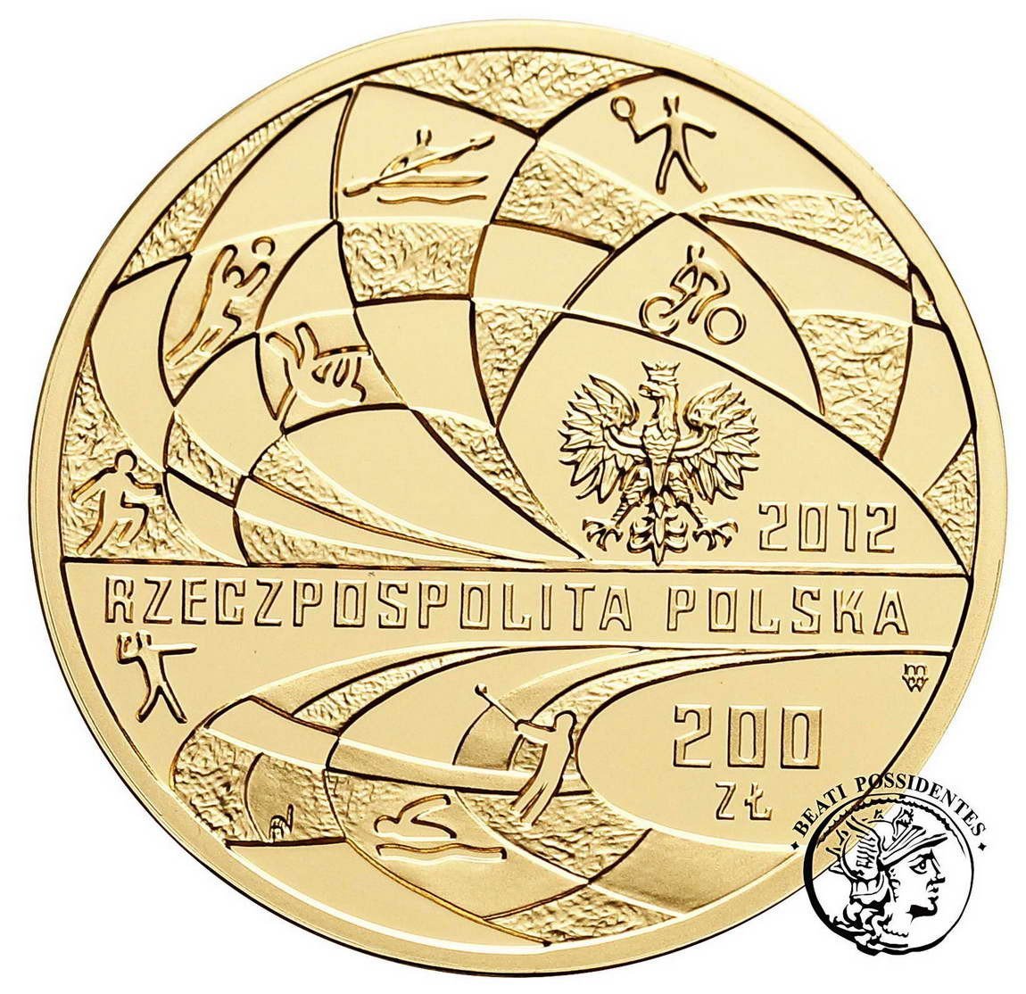 200 złotych 2012 Polska Reprezentacja Olimpijska Londyn 2012 st.L